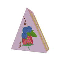 Boîtes en papier pour tranches de gâteau triangulaires avec dessus festonné, supports pour cadeaux, flexographie, mini-boîte pour tranches de gâteau glacé