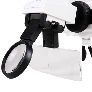 Loupes de bricolage à bandeau, dispositif avec lumière LED et lentille interchangeable, - Product Image 3