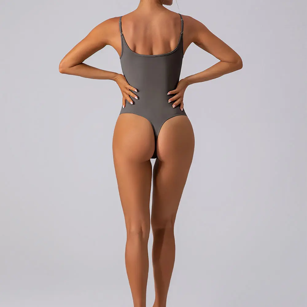 Spring 2024 Thin Adjustable Straps U Back One Piece Sexy Unitard Women's Comfort Compression Quick Dry Thong Dance Bodysuit