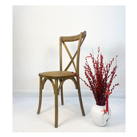 Chaise de salle à manger en bois à dossier croisé populaire, salon, appartement, mariages, banquets, meubles d'hôtel, location, design élégant de chaise X