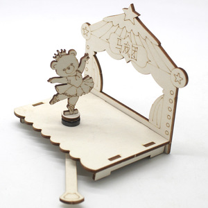 Wooden Bear Dance Stage <b>DIY</b> <b>Kit</b> For Kids 4-6Y Education Toy Model Assembly - Product Image 4