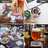 Sous-verre photo imprimable de luxe en céramique de forme carrée, avec support en liège écologique, pour sublimation/UV/relief 3D, vente en gros usine, résistant à la chaleur