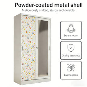 <span class=keywords><strong>Armadio</strong></span> in Metallo Stile Ostello Semplice con Stampa, per Balcone/Camera da Letto, Guardaroba in Acciaio per Interni ed Esterni per la Casa - Product Image 3