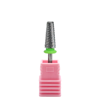 JadeNail Brocas de Carburo de Tungsteno Plateadas 5 en 1 con Dientes Cruzados Especiales, Punta Plana Cónica para Pulir Puntas de Uñas Acrílicas