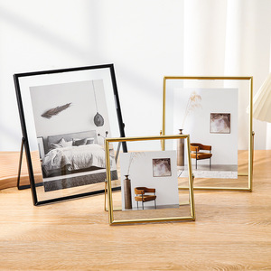 4*6 5*7 6*8inch A4 A3 Elegant Logo personnalisé <span class=keywords><strong>Cadre</strong></span> <span class=keywords><strong>photo</strong></span> en métal <span class=keywords><strong>Cadre</strong></span> <span class=keywords><strong>photo</strong></span> de table suspendu à la main pour la décoration intérieure - Product Image 1