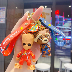 <span class=keywords><strong>Porte</strong></span>-<span class=keywords><strong>clés</strong></span> créatif de dessin animé <span class=keywords><strong>Groot</strong></span> l'arbre-garçon, pendentif pour sac à dos et voiture, pour hommes et femmes - Product Image 2