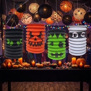EASTTERN PARTY Lanterne di Carta Cilindriche Pieghevoli Fatte a Mano per <span class=keywords><strong>Halloween</strong></span>, 10 CM, per Decorazioni Domestiche e per Feste - Product Image 1