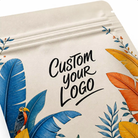 Sachet Doypack Artisanal Personnalisé avec Logo Imprimé, Motif Jungle Tropicale, en Mylar Qualité Alimentaire avec Fermeture Éclair pour Snacks et Bonbons