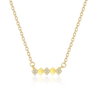Mlluki Fashion – ensemble de bijoux en argent Sterling 925, collier et bracelets avec pendentif géométrique en forme de losange en Zircon cubique, cadeau pour femmes