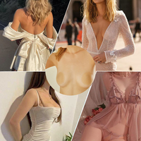 Fournir un échantillon de couvre-mamelon invisible en silicone réutilisable Pasties Boîte d'emballage personnalisée Adhésif pour couvre-mamelon mince sans couture