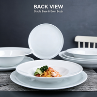 Bol à pâtes en porcelaine fine blanche en gros, vaisselle commerciale écologique pour restaurants et hôtels, logo personnalisé OEM