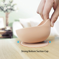 Assiettes et bols en silicone ronds portables, mignons et écologiques, pour repas séparés, fabriqués en Chine