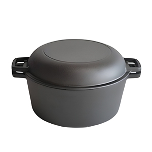 Pentola in Ghisa con Coperchio Multifunzione, <span class=keywords><strong>Set</strong></span> di Pentole Profonde per Campeggio, Forno Olandese per Famiglia, Casa, Cucina e Attività all'Aperto - Product Image 1
