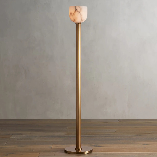 Spanish Luxury Marble Floor Lamp Decoration Sofa Side Living Room Bedroom Hotel Study Room Alabaster Floor Lamp