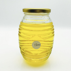Ong thủy tinh hình mật ong <span class=keywords><strong>Jar</strong></span> với kim loại Twist-off cap 100ml/200ml/350ml/750ml cho đường lưu trữ - Product Image 3
