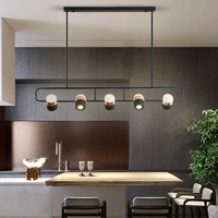 Lustre LED postmoderne créatif nordique Long luminaire minimaliste pour la maison Bar Restaurant comptoir salle à manger