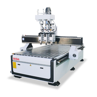Máquina de grabado CNC de tres cabezales y tres procesos 1325-3 para madera con servomotor NC Studio Syntec