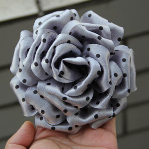 Accessoires pour <span class=keywords><strong>cheveux</strong></span> sportifs en tissu à pois noirs et blancs de style français, bord brûlé, fleur de camélia, DIY, élastique pour <span class=keywords><strong>cheveux</strong></span>, corde à <span class=keywords><strong>cheveux</strong></span> - Product Image 6