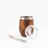 Ensemble de gourde à thé, tasse à Mate de 12oz, avec couvercle de fermeture, 500ml, bouteille Thermos en bois, Bombilla paille, tasse à Mate