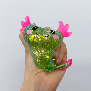Juguete Blandito de Goma de Axolote Salamandra con Purpurina Holográfica de Dibujos Animados, de TPR Suave de Ascenso Lento, desde Almacén de EE. UU. - Product Image 6