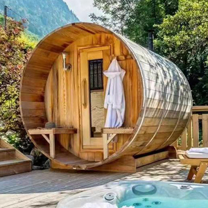 Salle de douche à vapeur design moderne Bain à remous Sauna en bois de cèdre Cabine de douche extérieure Sauna à baril pour traitement corporel - Product Image 3