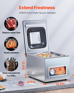 Machine d'emballage sous vide 260W en acier inoxydable pour aliments humides, longueur de scellage 10,2 po, pour cuisine domestique - Product Image 4