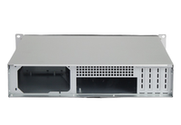 2U sasis Server komputer perak kontrol industri 350mm Panel aluminium pendek catu daya besar Matx mini-itx stok