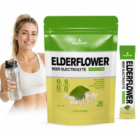 Mélange d'électrolytes aromatisé à la bière de fleur de sureau OEM AegleWell, 30 sachets portables, poudre de boisson sans alcool pour l'hydratation pendant l'entraînement et les activités de plein air