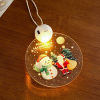 Pendentifs de Noël scandinaves lumineux, disques en acrylique, décorations d'arbre, suspensions décoratives, ambiance festive