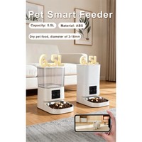 Distributeur automatique de nourriture pour animaux de compagnie 6,5 L avec contrôle des portions programmé et enregistrement vocal de 15 secondes pour chats et chiens