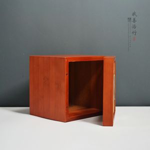 Bamboo Tea Box Square Custom Made Wood Material Gift Box - Product Image 2