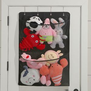 Sac de rangement suspendu en tissu Oxford pour jouets en peluche, poupées, sous-vêtements et chaussettes, avec 4 poteaux de support - Product Image 4