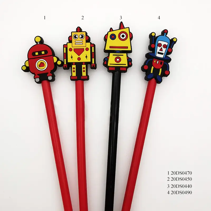Produk baru promosi grosir Robot kartun alat tulis Mini pensil hadiah anak-anak