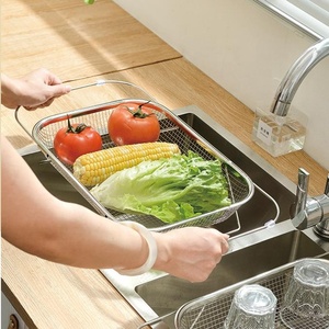 Cesta escurridora de acero inoxidable para fregadero de cocina, <span class=keywords><strong>escurridor</strong></span> extensible para Washlet, <span class=keywords><strong>vajilla</strong></span> multifuncional y <span class=keywords><strong>escurridor</strong></span> de palillos - Product Image 1