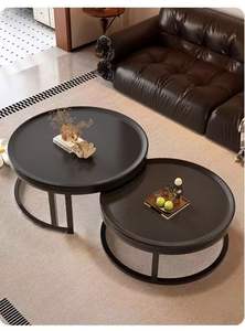 Table basse moderne en bois italienne, table <span class=keywords><strong>d</strong></span>'appoint durable et artistique pour salon et maison - Product Image 4