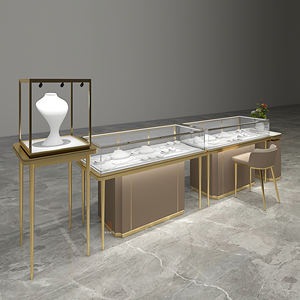 Estantes ligeros de joyería de lujo para tienda minorista con showcas gabinete de luz de joyería vitrina de joyería de boda vitrina de vidrio - Product Image 4