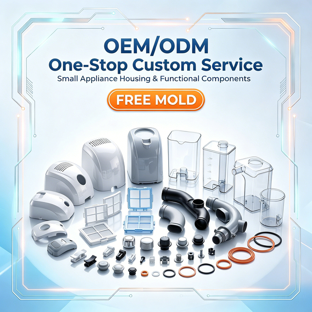 OEM ODM Home Appliance Injection Molded Parts Custom Small Appliance Plastic Housing Shell ABS PC Manufacturer