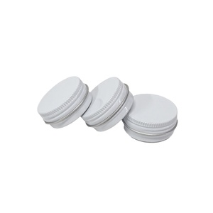 Vente en gros de boîtes en métal blanc de 15 ml/15 g (1/2 oz) pour baume à lèvres DIY avec bouchon à vis, boîte en aluminium - Product Image 1