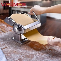Machine à pâtes en acier inoxydable SPRING LANE Nonna avec 3 accessoires de découpe, livret de recettes et séchoir à pâtes - Gris