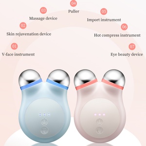 Lifting facial portable à micro-courant avec massage par vibration pour traitement de lifting du visage, disponible en rose et bleu - Product Image 3