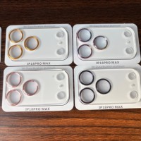 Protecteur d'objectif de caméra intégré OEM PMMA avec anneaux métalliques à motif CD et verre optique pour iPhone 18 Pro Max