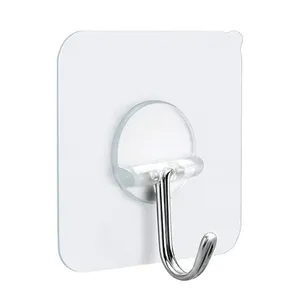 Crochet adhésif transparent mural rond en acier inoxydable pour salle de bain et <span class=keywords><strong>cuisine</strong></span> - Product Image 6