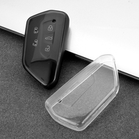Housse de clé transparente DM en TPU, étui pour clé de voiture transparent, sac pour clé de voiture transparent noir pour VW Volkswagen Nouvelle Golf 8 X/ID4X/ID6X