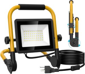 Projecteur de travail LED 100W 10000 LM à faisceau large avec cordon de 1,5 m et interrupteur, support portable pour camping, garage WD-903, support de lampe de travail WD-9 - Product Image 6