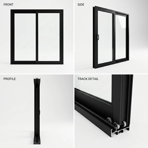Puerta Corredera de Aluminio con Rotura de Puente Térmico de Bajo Consumo Energético, Puerta de Patio con Doble Acristalamiento Low-E para Proyectos de Viviendas en Climas Fríos - Product Image 5