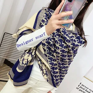 2023 New Arrival Designer Brand Winter Cashmere Scarf Tassel Classic Hijab Scarves For Women