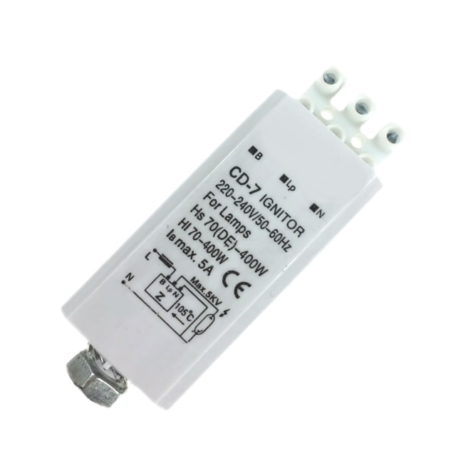 Wholesales OEM MH HPS 70W-400W Cd-7 Electronic Ignitor for Metal Halide/Sodium Lamps AC 220V 2-Year Warranty 2.5-3.5KV Peak