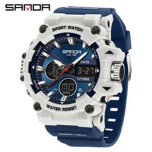 Reloj Deportivo SANDA 6225 de Alta Calidad para Hombre, Pantalla Analógica Digital, Luminoso, Resistente al Agua 5BAR, Correa de TPU, Visualización de Fecha y Día de la Semana - Product Image 1