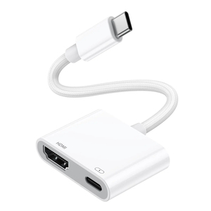 Adaptador USB-C HDTV <span class=keywords><strong>4K</strong></span> con Cable Trenzado de Nailon, Compatible con iPhone, iPad, MacBook, <span class=keywords><strong>Galaxy</strong></span>, Surface, Conector HDMI, Adaptador VGA, Hub USB - Product Image 1