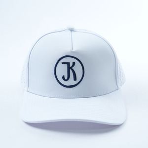 Polyester năm Bảng điều chỉnh Mũ bóng chày cắt laser lỗ <span class=keywords><strong>cap</strong></span> tùy biến cong vành in logo thêu - Product Image 2